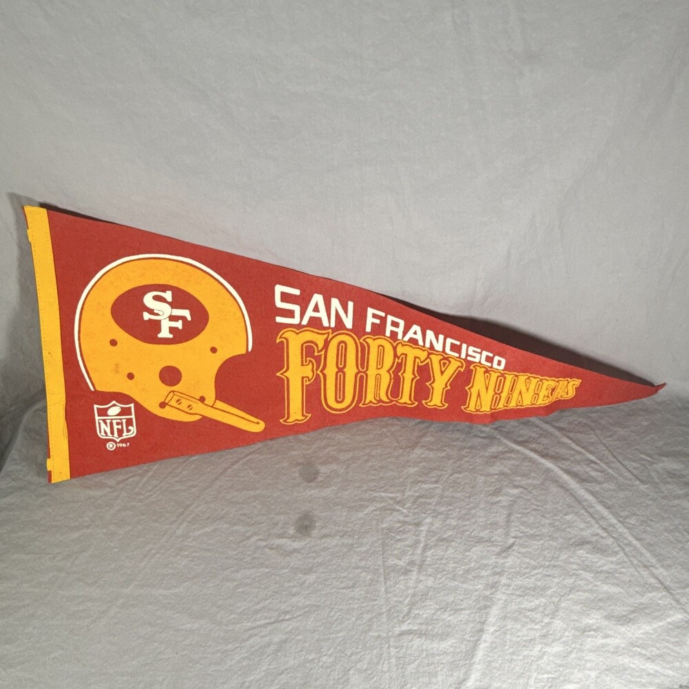 1967 Logo San Francisco 49ers NFL Football Felt Pennant Flag Red Gold White